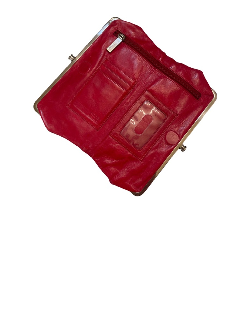 HOBO Lauren Double Frame Leather Clutch Wallet - Red - Picture 3 of 8